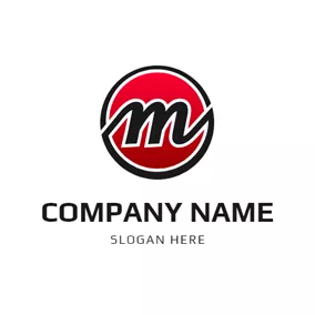 Flat Logo Simple Circle and Letter M logo design