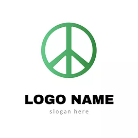 Green Logo Simple Circle and Olive Branch logo design