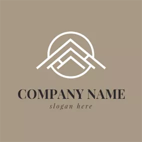 Dach Logo Simple Circle and Roof logo design