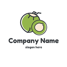 椰子 Logo Simple Circle Coco Design logo design
