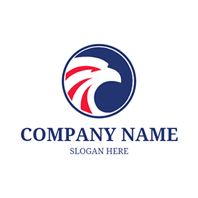 Design Logo Simple Circle Eagle American logo design