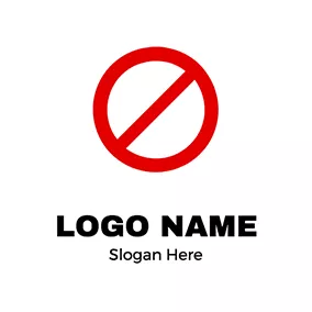 Logótipo De Alerta Simple Circle Line and Stop Sign logo design