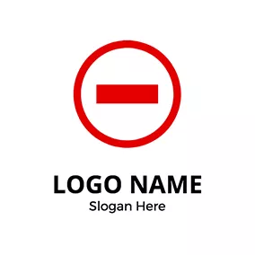 Rectangle Logo Simple Circle Shape and Stop logo design
