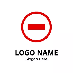 Dangerous Logo Simple Circle Shape and Stop logo design