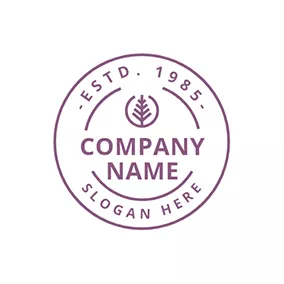 Logotipo De árbol Simple Circle Stamp logo design
