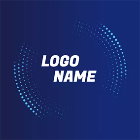 ブランドロゴ Simple Circle Technology Futuristic logo design