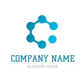 鼹鼠 Logo Simple Circular Molecule logo design
