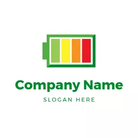 Frame Logo Simple Colorful Battery logo design