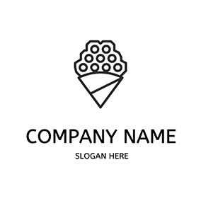 华夫饼 Logo Simple Cone Waffle logo design