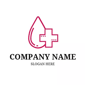Design Logo Simple Cross Blood Drop logo design