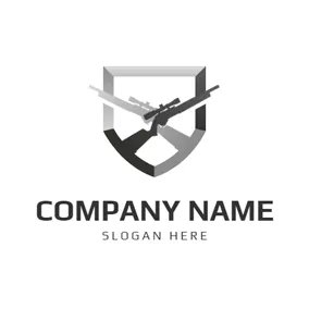 侦查logo Simple Cross Gun Badge logo design
