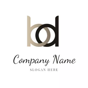 ブログのロゴ Simple Crossed Letter D and B logo design