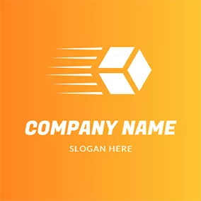Deliver Logo Simple Cube Quadrangle Courier logo design