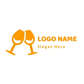 乾杯 Logo Simple Cup and Cheers logo design