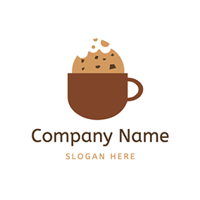 餅乾logo Simple Cup Crisp Cookie logo design