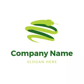 Curved Logo Simple Curved Snake logo design