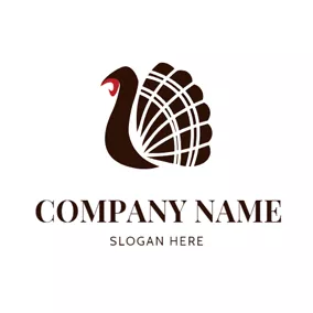 Truthahn Logo Simple Decoration and Abstract Turkey logo design