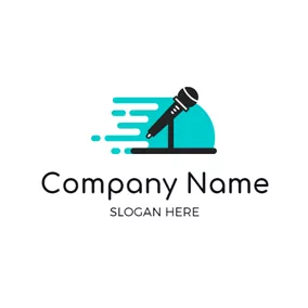 Crop Logo Simple Decoration and Microphone logo design
