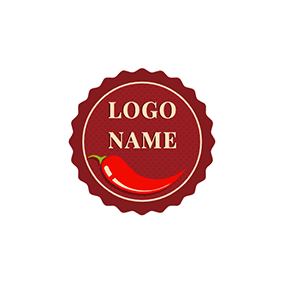 Condiment Logo Simple Decoration Circle Chili logo design