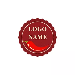 Condiment Logo Simple Decoration Circle Chili logo design