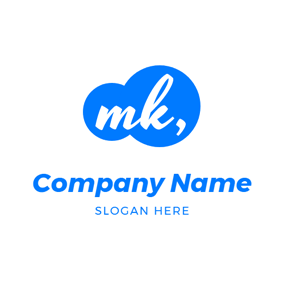 Simple Decoration Letter M and K logo design