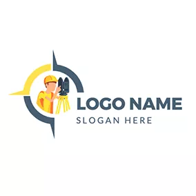 Emblem Logo Simple Equipment Professional Surveyor logo design