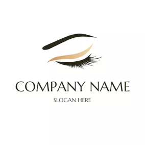 Female Logo Simple Eyebrow and Eyelash logo design
