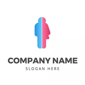 Pink Logo Simple Figure Symbol Gender logo design
