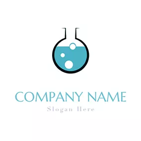 實驗 Logo Simple Flask Liquid Test logo design
