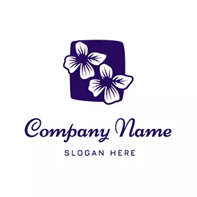 フラワーロゴ Simple Flower Lavender logo design