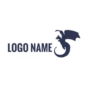 龍Logo Simple Fly Dragon logo design