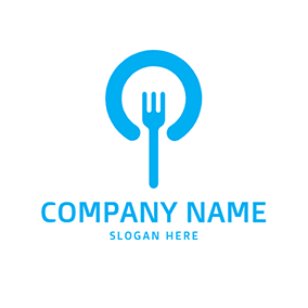 Finden Logo Simple Fork Magnifier Search logo design