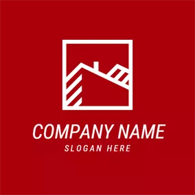 屋根ロゴ Simple Frame and Roof logo design