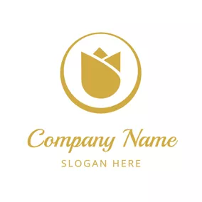 Kreisförmiges Logo Simple Golden Blossom logo design