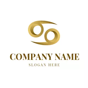 Golden Logo Simple Golden Pisces Sign logo design