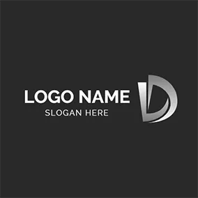 Silver Logo Simple Gradient 3D Letter D D logo design