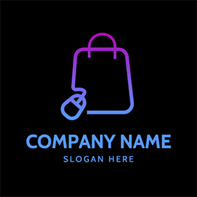 老鼠/鼠标 Logo Simple Gradient Bag Online Shopping logo design