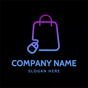 Mouse Logo Simple Gradient Bag Online Shopping logo design