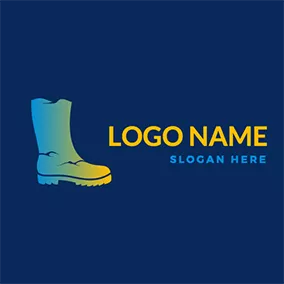 Yellow Logo Simple Gradient Boot Design logo design