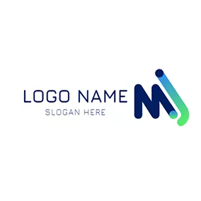 Jロゴ Simple Gradient Letter M J logo design