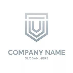Gray Logo Simple Gradient Shape Shield logo design