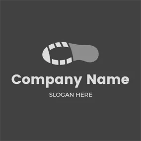 Streetwear Logo Simple Gray and White Shoeprint logo design