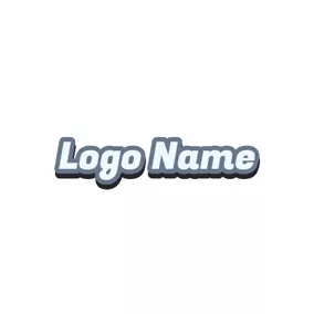 フェイスブックのロゴ Simple Gray Outlined Wordart logo design