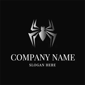 危険なロゴ Simple Gray Spider Icon logo design