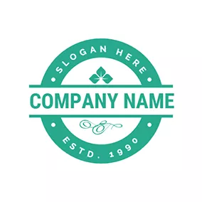 幸运草 Logo Simple Green Stamp logo design