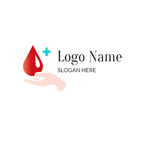 献血logo Simple Hand Blood logo design