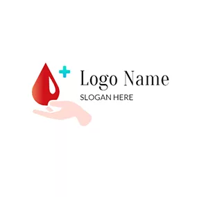 Gradient Logo Simple Hand Blood logo design