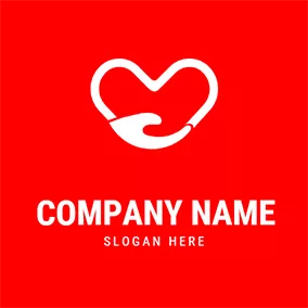 Help Logo Simple Hand Heart Healing logo design