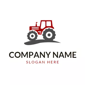 Tractor Logo Simple Hay Mower Icon logo design