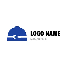 Creative Logo Simple Helmet Spanner Workshop logo design